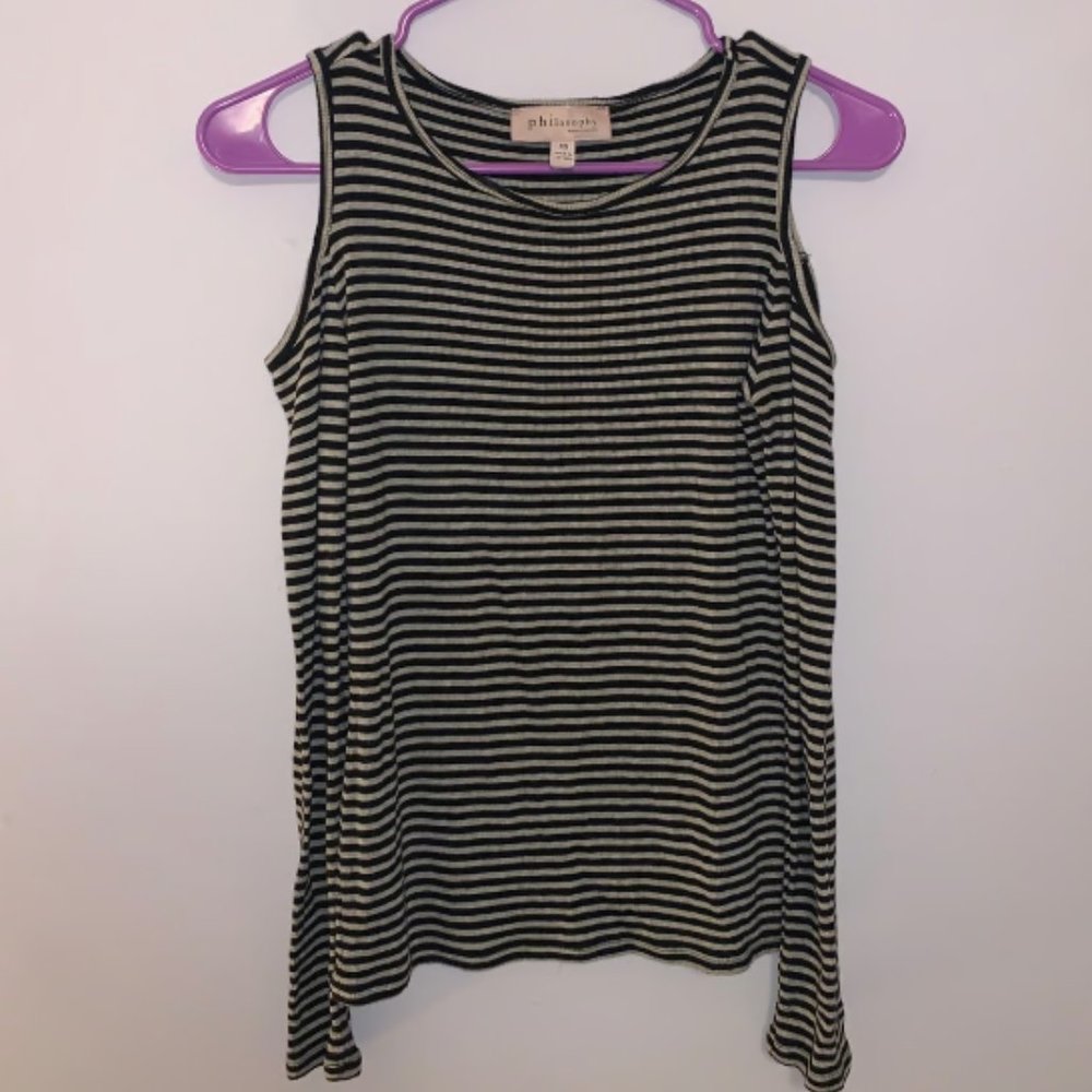 philosophy shoulderless shirt